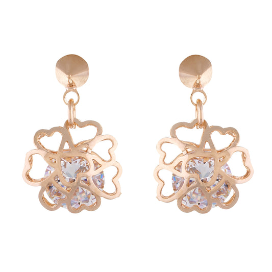 Gold colour Floral design Danglers for girls and women