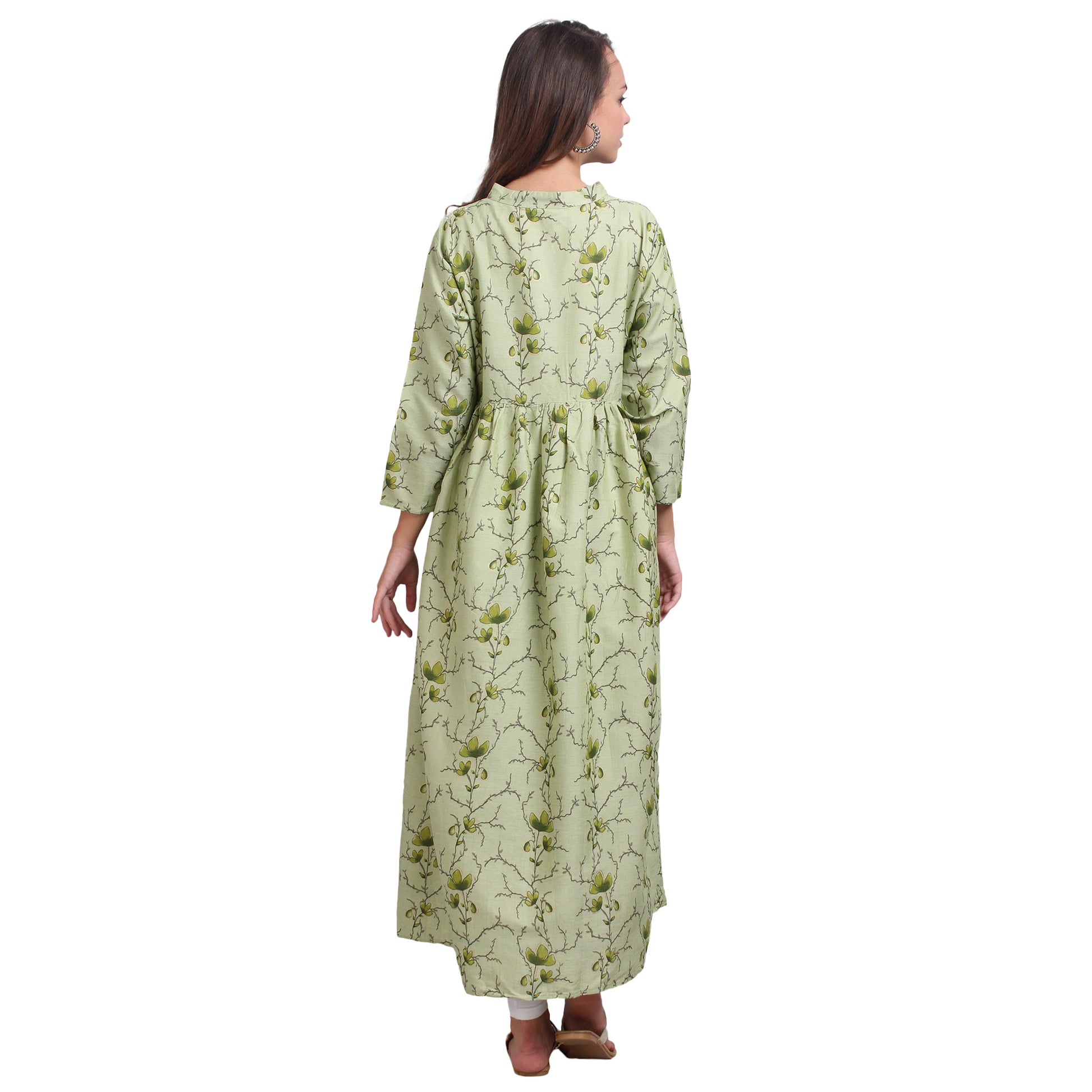 Printed Rayon Pregnancy Kurti For Women - Light Green