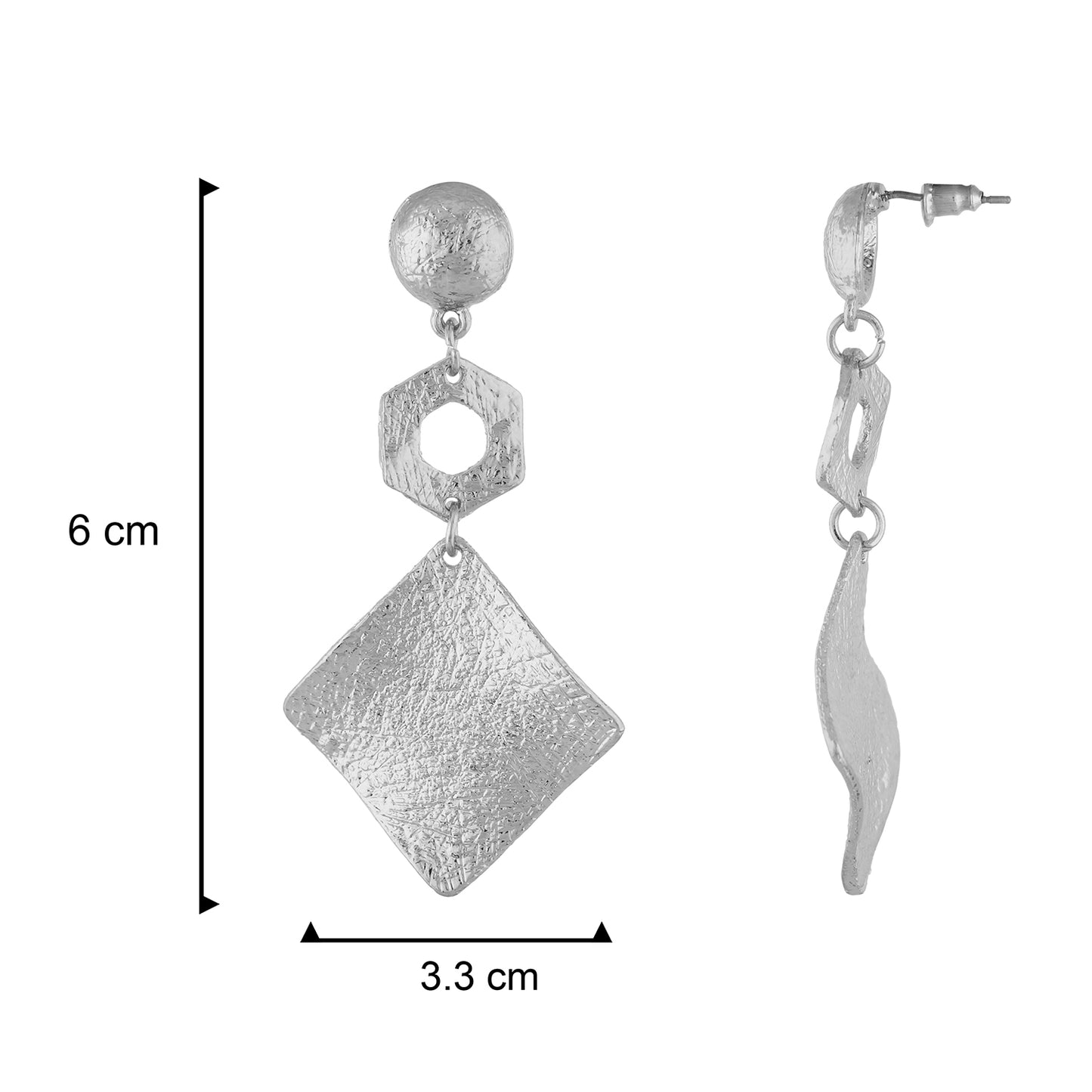 Dashing Silver Colour Rhombus Design Earring for Girls and Women