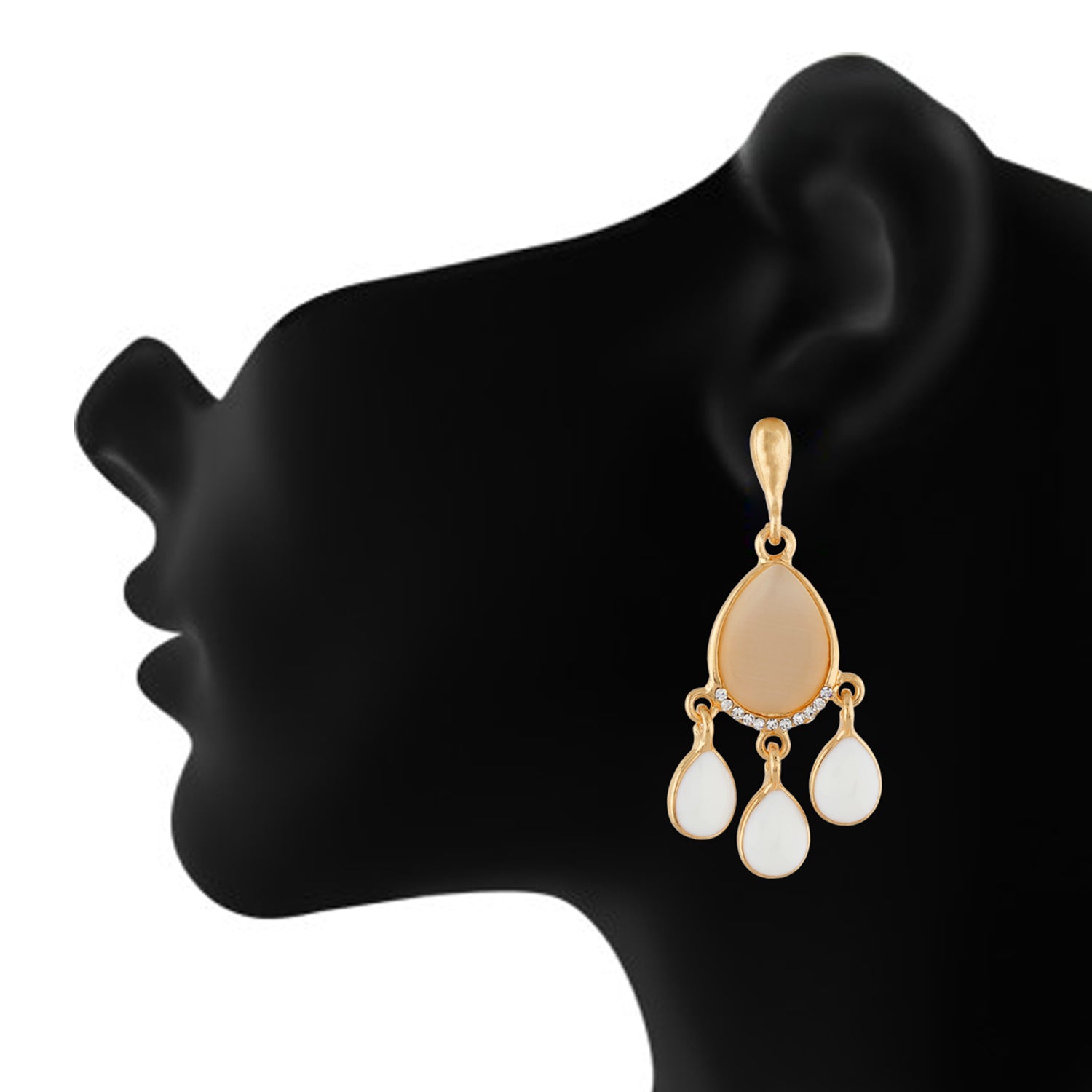 Fashionable White and Gold Colour Drop Design Earring for Girls and Women