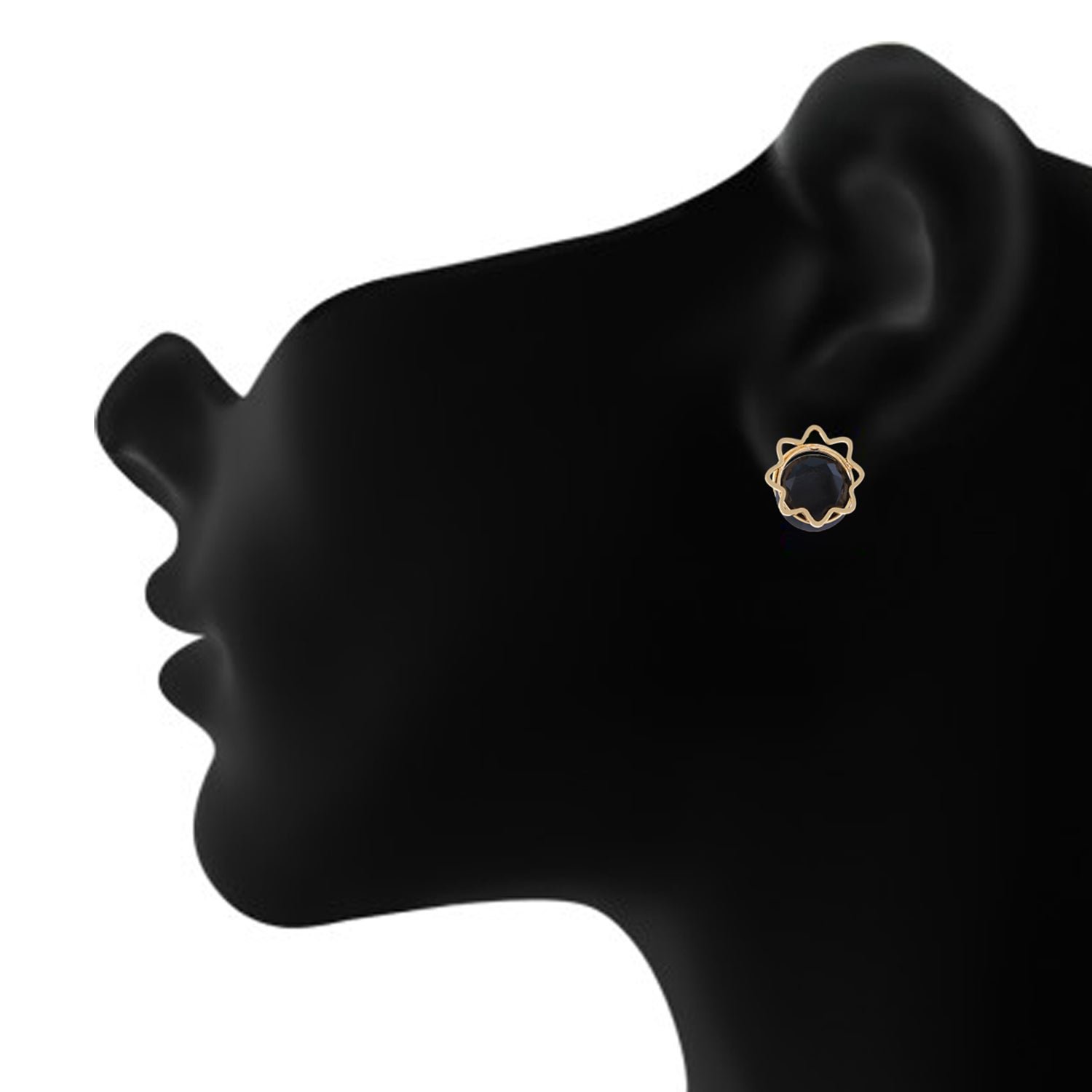 Black colour Floral design  Studs for girls and women