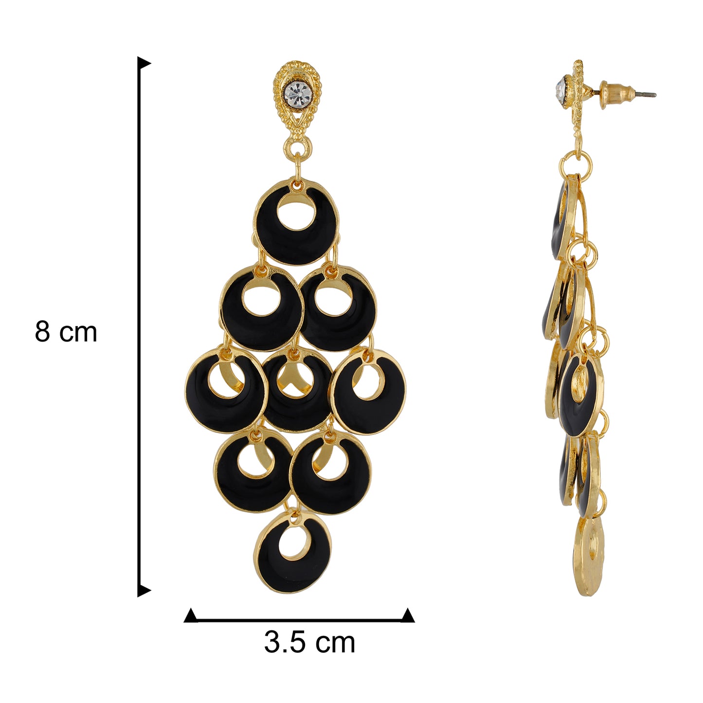 Dashing Black and Gold Colour Bunch of Circles Design Earring for Girls and Women